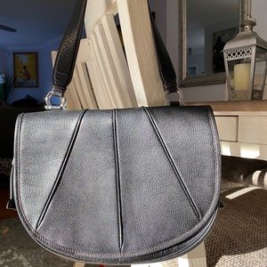 Salvatore Ferragamo black leather shoulder bag